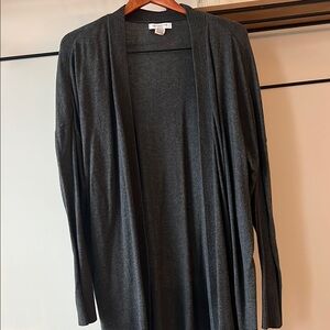 Women's Gray Open Front Sweater